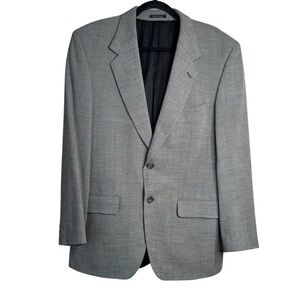Yves Saint Laurent Mens Jacket Gray Wool Tweed Suit Blazer 2 Button Front 42